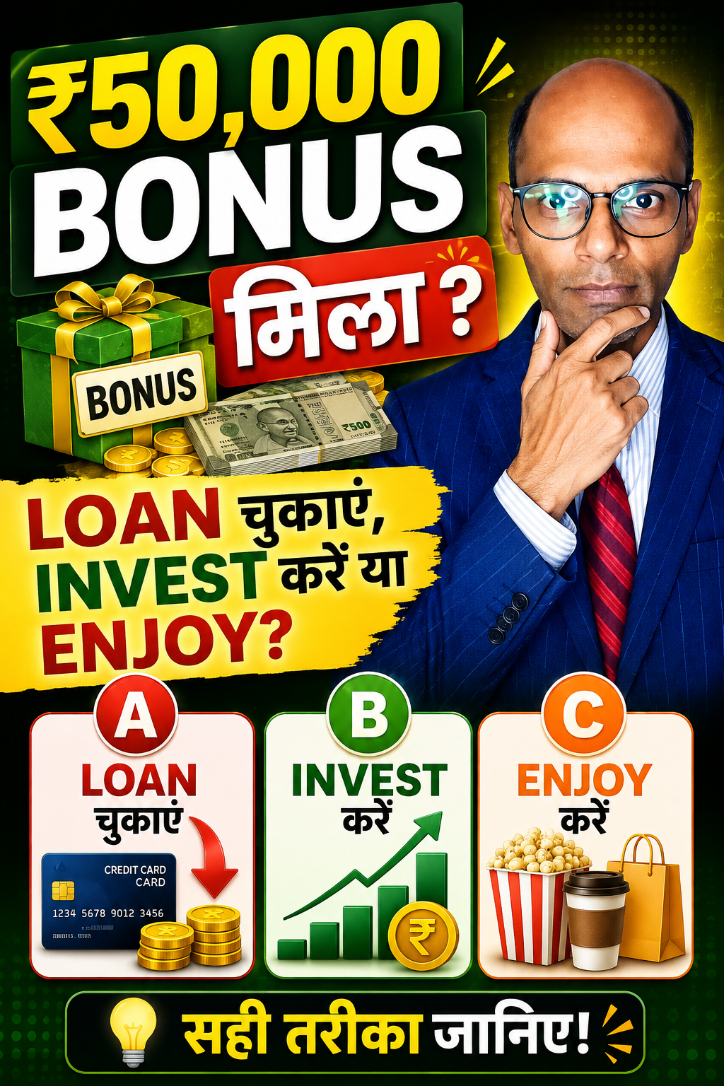₹50,000 Bonus मिला? Loan चुकाएं, Invest करें या Enjoy? | FinMitraPro